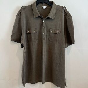 Calvin Klein Men’s Olive Green Short Sleeve Polo Size XXL